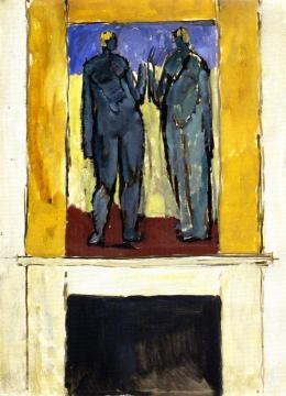 Design For Overmantel Mural Artwork by Vanessa Bell