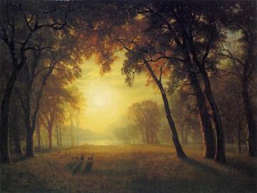 Deer in a Clearing Artwork by Albert Bierstadt