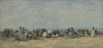 Beach Scene, Trouville Artwork by Eugène-Louis Boudin