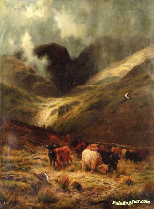 A Gleam Thro' the Rain, a Ross-Shire Glen Artwork by Louis Bosworth Hurt