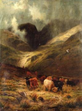 A Gleam Thro' the Rain, a Ross-Shire Glen Artwork by Louis Bosworth Hurt