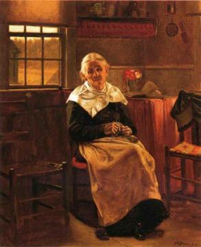 Dear Old Grannie Artwork by John George Brown