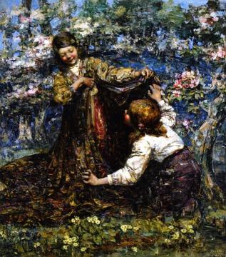 The Butterfly Catchers Artwork by Edward Atkinson Hornel
