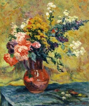 Bouquet of Flowers in a Vase Artwork by Maximilien Luce