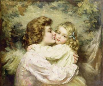 Mother And Daughter Artwork by Thomas Benjamin Kennington