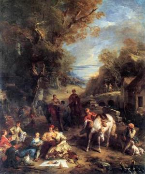 Hunting Picnic Artwork by Francois Lemoyne