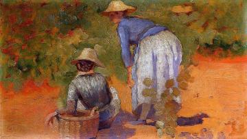 Study for 'The Grape Pickers' Artwork by Henri Edmond Cross