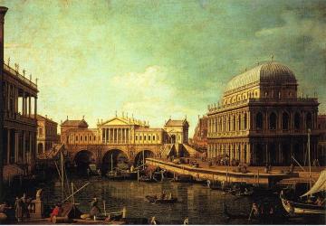 Basilica di Vecenza and the Ponte de Rialto Artwork by Giovanni Antonio Canal