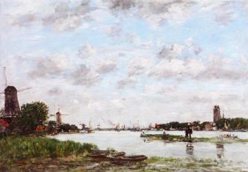 Dordrecht, La Meuse Artwork by Eugène-Louis Boudin