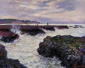 The Rocks at Pourville, Low Tide Artwork by Claude Oscar Monet