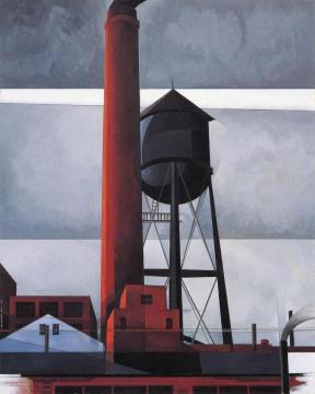 Chimney And Water Tower Artwork by Charles Demuth