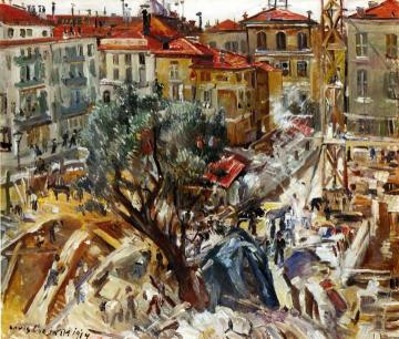 Building Under Construction in Monte Carlo Artwork by Lovis Corinth