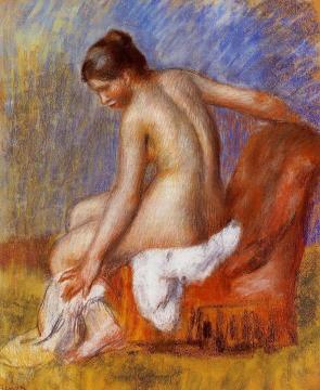 Nude In An Armchair Artwork by Pierre Auguste Renoir