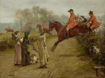 Watching the hunt Artwork by George Goodwin Kilburne