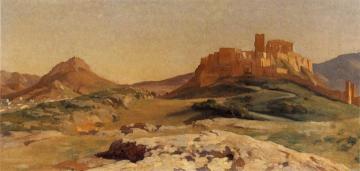 Athens with the Genoese Tower:  Pnyx in the Foreground Artwork by Sir Frederick Lord Leighton