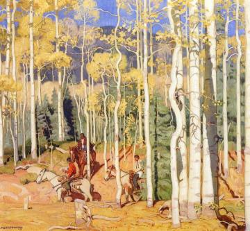 Through The Aspens Artwork by E. Martin Hennings