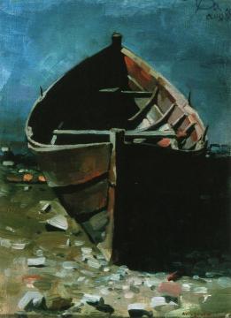 Beached Boat at Daybreak Artwork by Akseli Gallen-Kallela