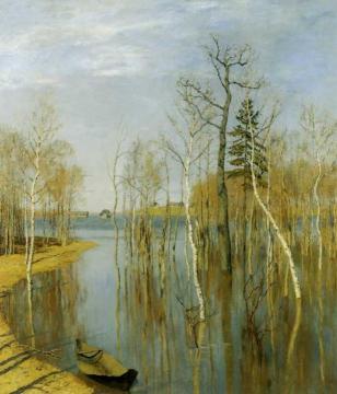 Spring Flood Artwork by Isaac Ilich Levitan