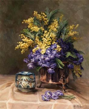 Still Life With Flowers Artwork by Leo Louppe