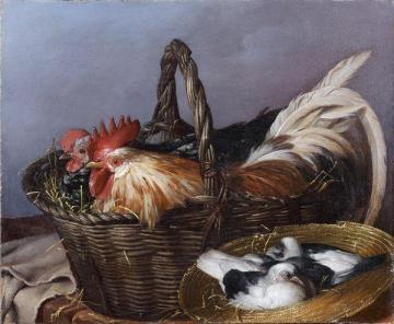 Baskets of Chickens and Pigeons Artwork by Giacomo Ceruti