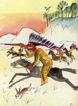 Picture Book for 'Muggeli' 15 (Attacking Indians) Artwork by Otto Dix