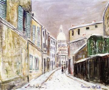 Rue Saint-rustique In The Snow Artwork by Maurice Utrillo