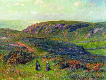 Conversation in the Moor Artwork by Henry Moret
