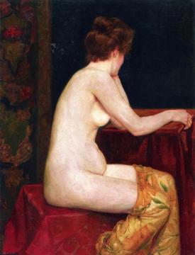 Female, Sitting Nude Artwork by Sigismund Righini