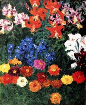 Zinnias And Lilies Artwork by Emil Nolde
