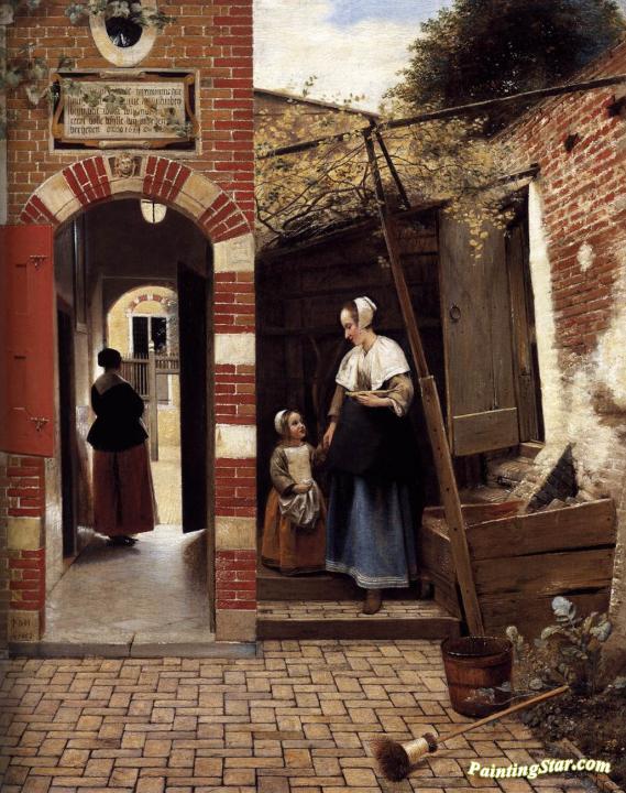 The Courtyard Of A House In Delft Artwork by Pieter de Hooch