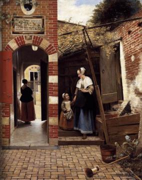The Courtyard Of A House In Delft Artwork by Pieter de Hooch