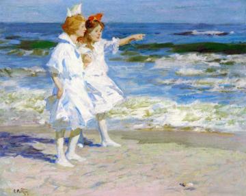 Girls On The Beach Artwork by Edward Potthast