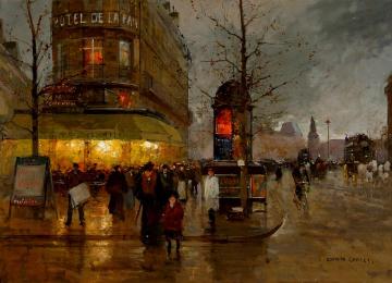 Le Café Balthazard, Place de la Republique Artwork by Edouard Léon Cortes