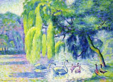 Family of Swans Artwork by Henri Edmond Cross