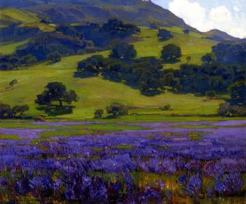 Lupine Patch Artwork by William Wendt