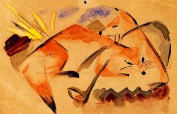 Two Foxes Artwork by Franz Marc