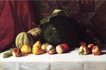 Still Life with Melons, Pears and Apples Artwork by George Hetzel
