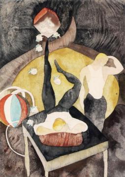 In Vaudevilla: Two Acrobat-Jugglers Artwork by Charles Demuth