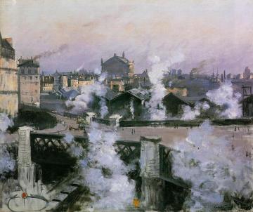 The Pont De L'europe And Gare Saint-lazare Artwork by Norbert Goeneutte