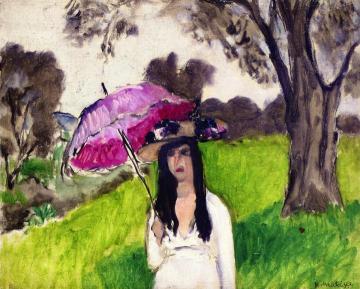Woman With A Pink Umbrella Artwork by Henri Matisse
