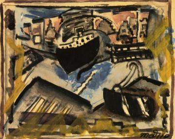 New York Harbor Artwork by John Marin