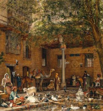 Study For The Courtyard Of The Coptic Patriarch's House In Cairo Artwork by John Frederick Lewis