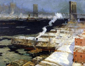 A Winter Morning, East River Artwork by William Ritschel