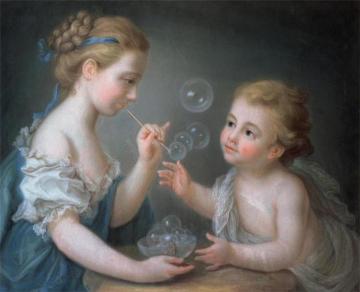 Children Blowing Bubbles Artwork by Jean Etienne Liotard