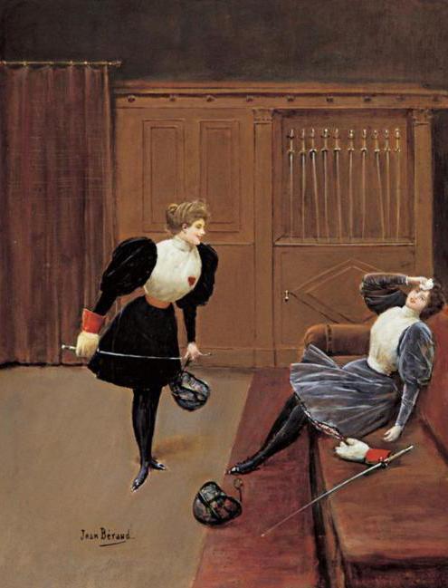 Les Escrimeuses Artwork by Jean Georges Beraud