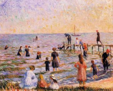 Bathing at Bellport, Long Island Artwork by William James Glackens