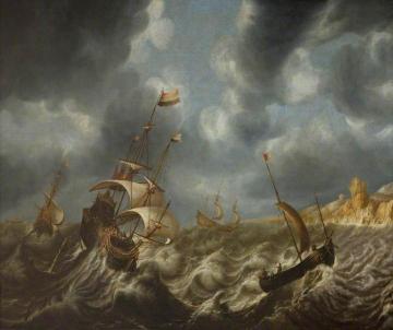 Shipping in a Storm off the Norway Coast Artwork by Ludolf Bakhuizen