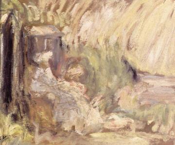 Woman and Girl in a Landscape Artwork by Edouard Vuillard