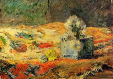 Flowers and Carpet Artwork by Paul Gauguin