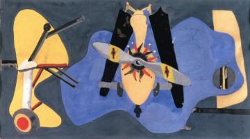 Study For Aviation: Evolution Of Forms Under Aerodynamic Limitations I (newark Airport Mural) Artwork by Arshile Gorky